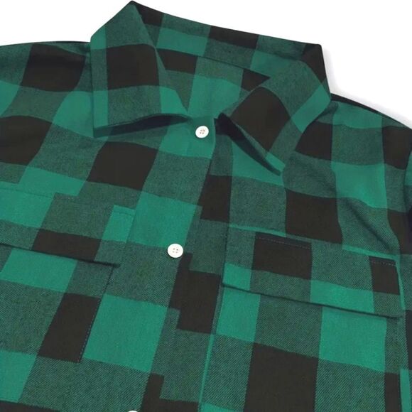 Ladies Plus size Green Button Down Flannel Long Shirt sz 4x - Picture 5 of 5